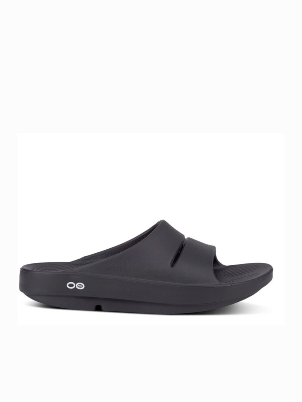 OOFOS Ooahh Unisex Black Slide Sandal Size Mens 8 Or Womens 10